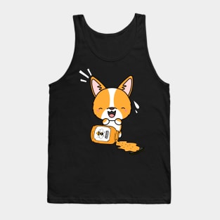 Naughty corgi spilled a jar of honey Tank Top